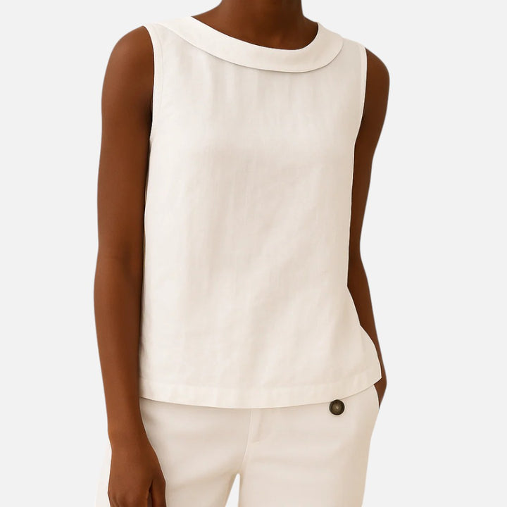 Old Cavendish  | Sleeveless Roll Collar Top