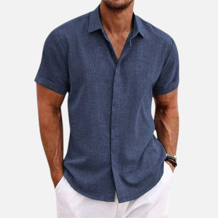 Old Cavendish | Men’s Lightweight Linen Shirt Short Sleeve Summer