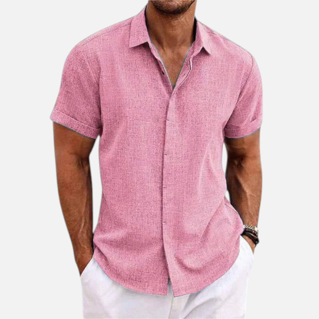 Old Cavendish | Men’s Lightweight Linen Shirt Short Sleeve Summer