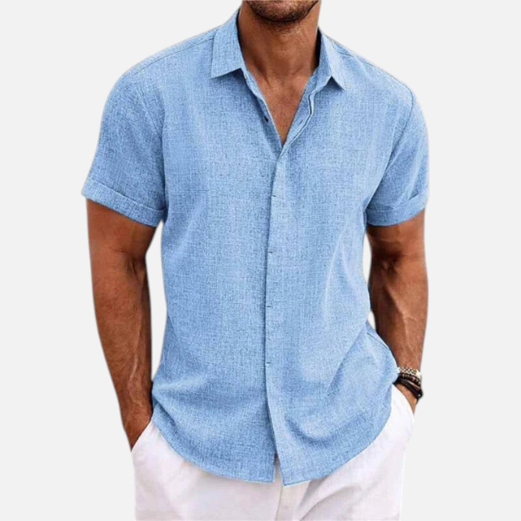 Old Cavendish | Men’s Lightweight Linen Shirt Short Sleeve Summer