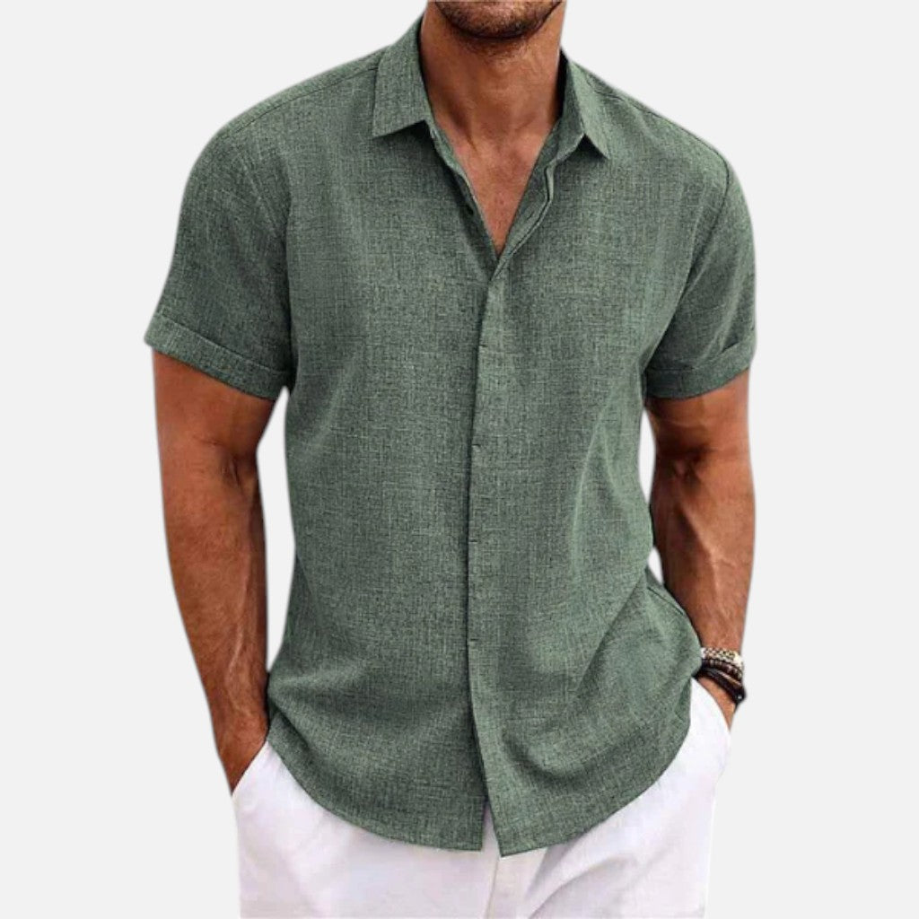 Old Cavendish | Men’s Lightweight Linen Shirt Short Sleeve Summer