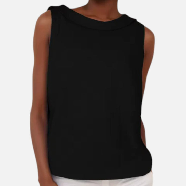 Old Cavendish  | Sleeveless Roll Collar Top