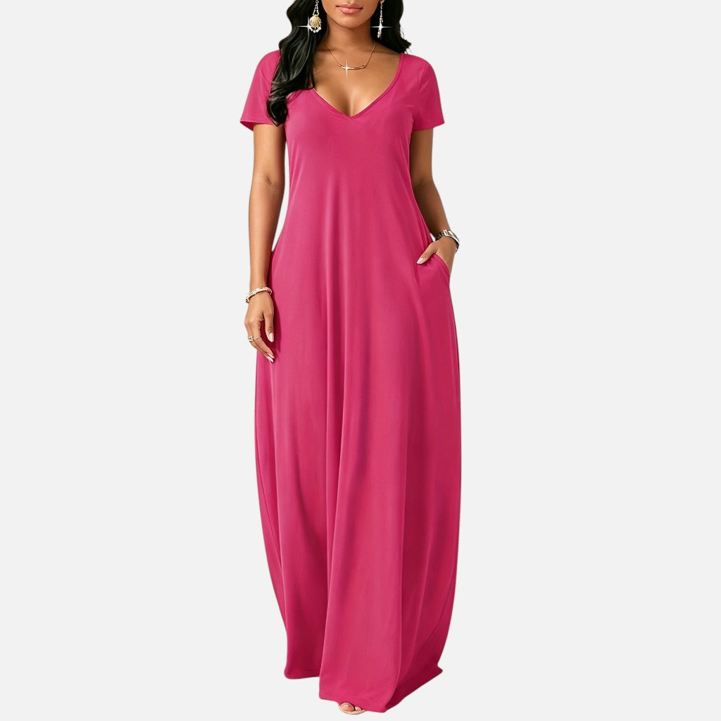 Old Cavendish| Women’s Comfortable Maxi Dress Short Sleeve Everyday