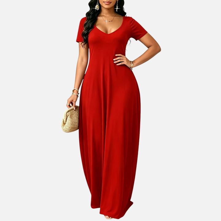 Old Cavendish| Women’s Comfortable Maxi Dress Short Sleeve Everyday